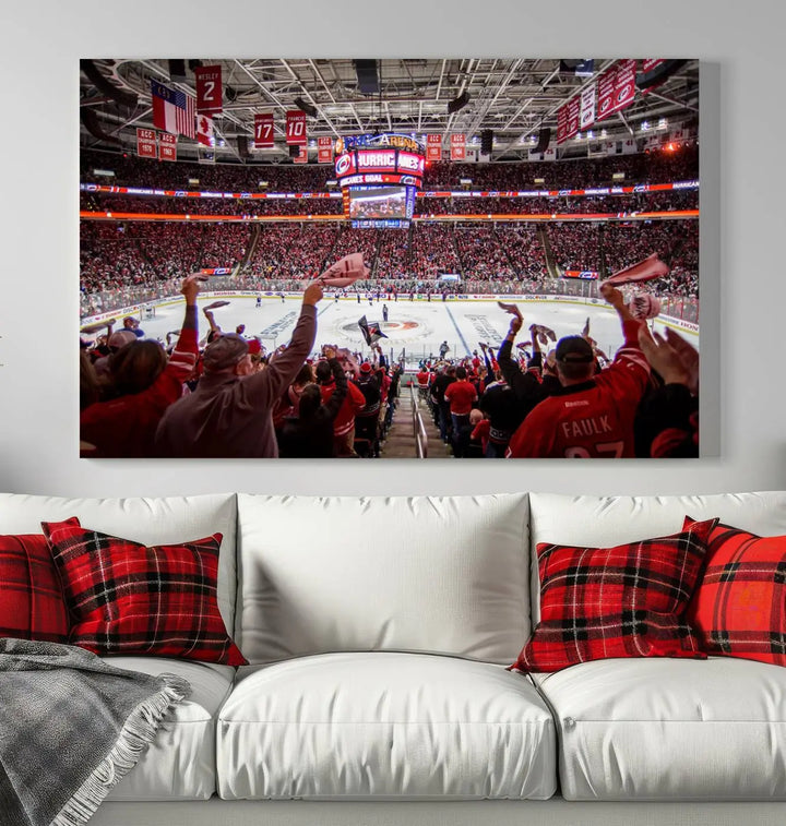 Carolina Hurricanes Ice Hockey Stadium Wall Art Canvas Print