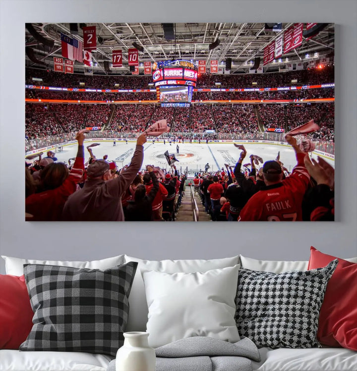 Carolina Hurricanes Ice Hockey Stadium Wall Art Canvas Print