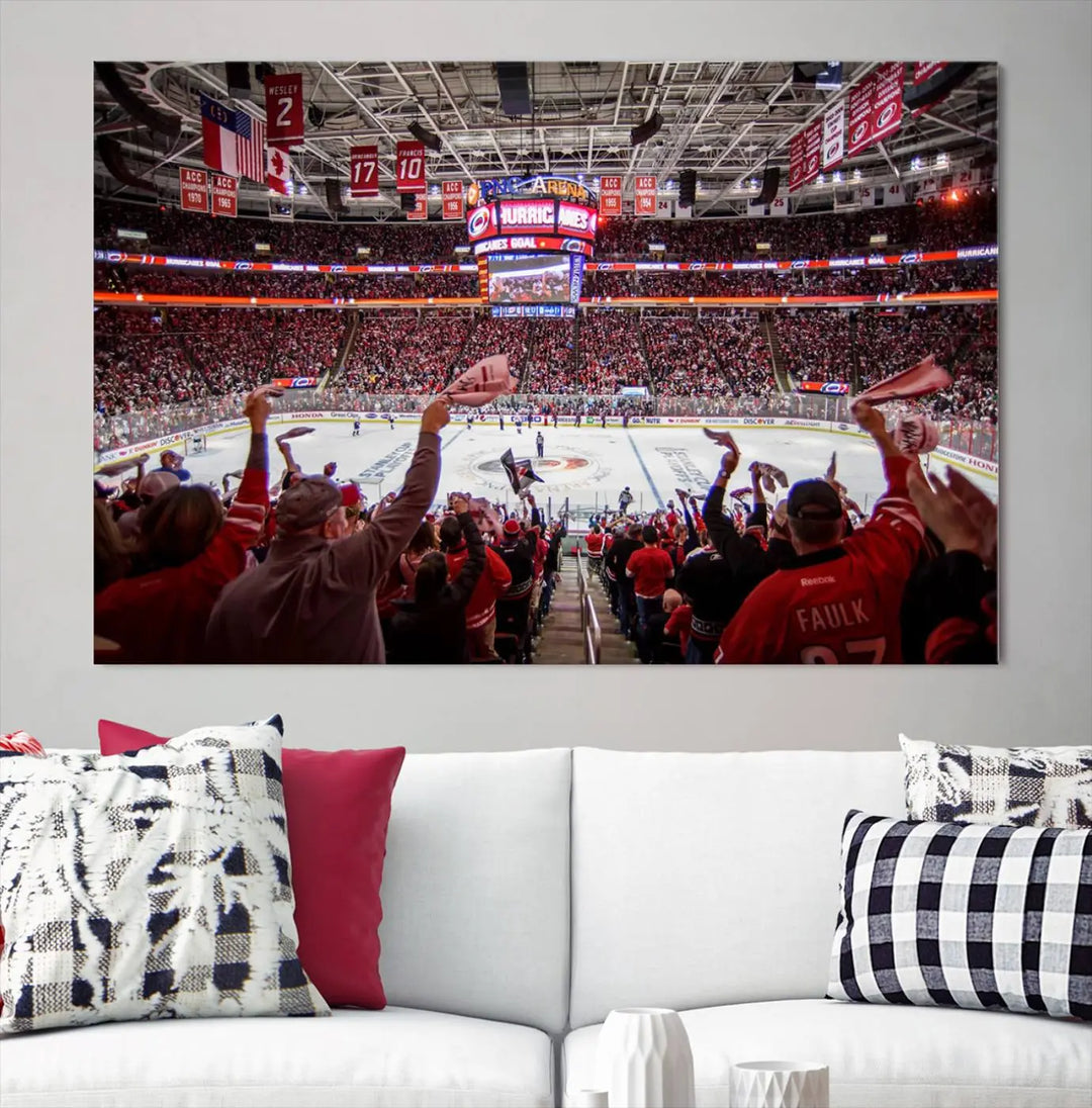 Carolina Hurricanes Ice Hockey Stadium Wall Art Canvas Print