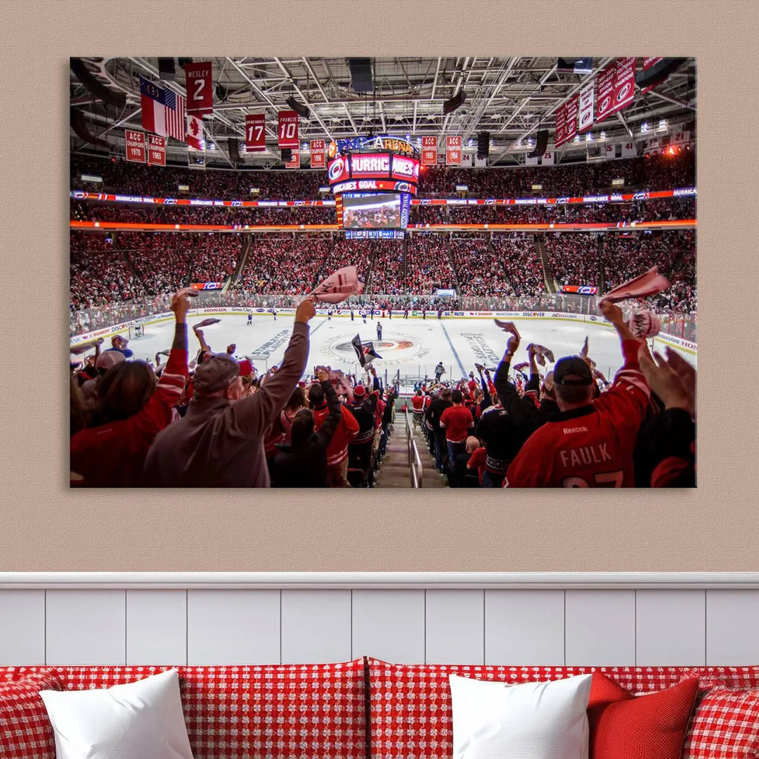 Carolina Hurricanes Ice Hockey Stadium Wall Art Canvas Print