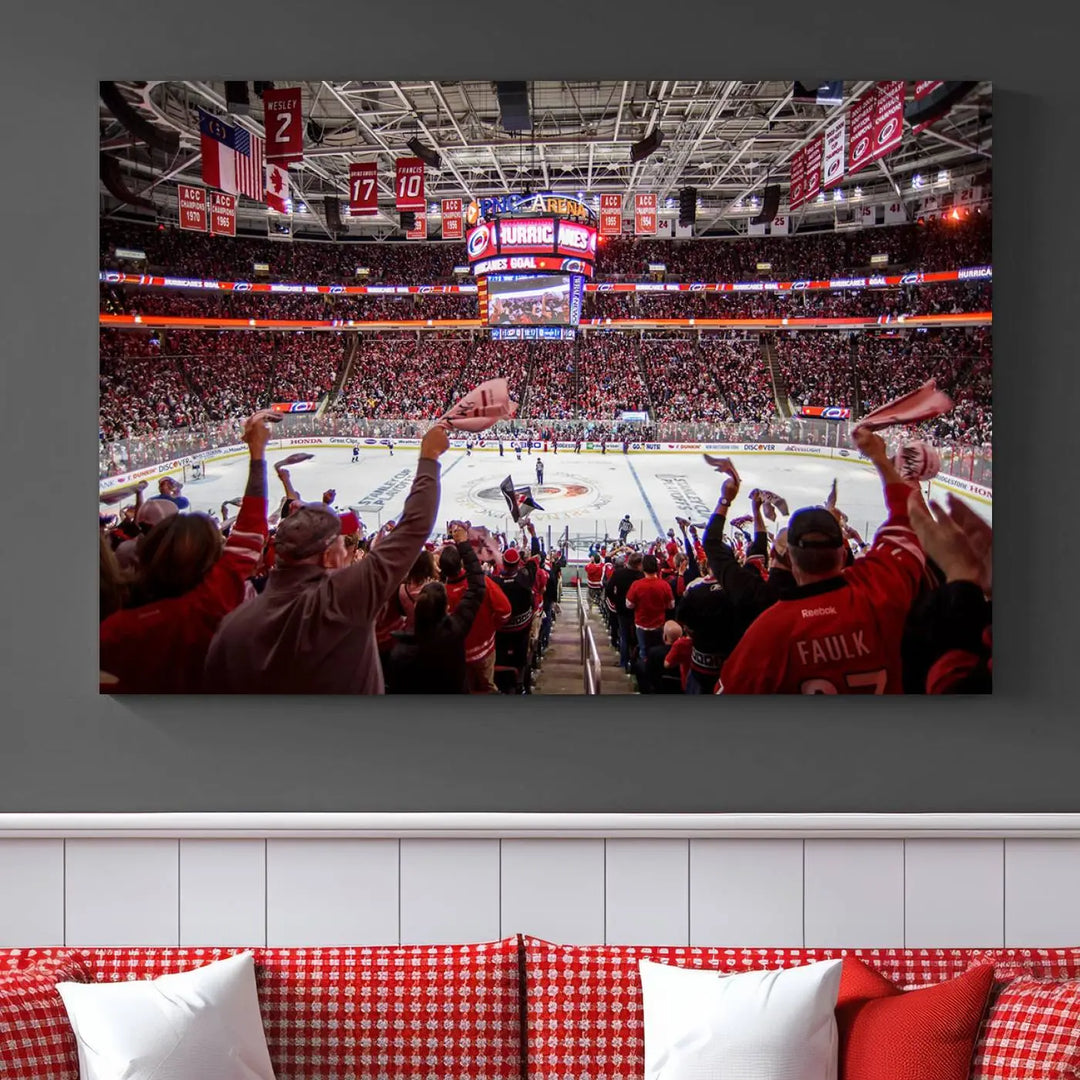 Carolina Hurricanes Ice Hockey Stadium Wall Art Canvas Print