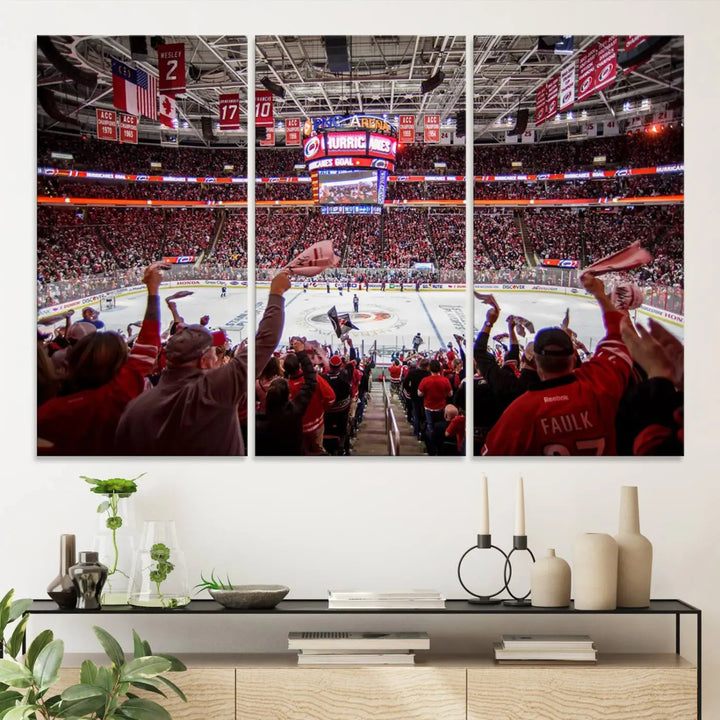 Carolina Hurricanes Ice Hockey Stadium Wall Art Canvas Print