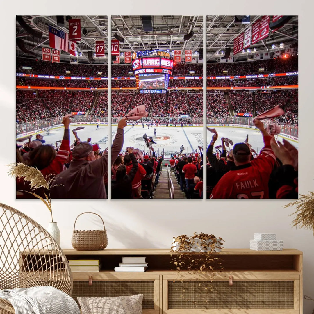 Carolina Hurricanes Ice Hockey Stadium Wall Art Canvas Print