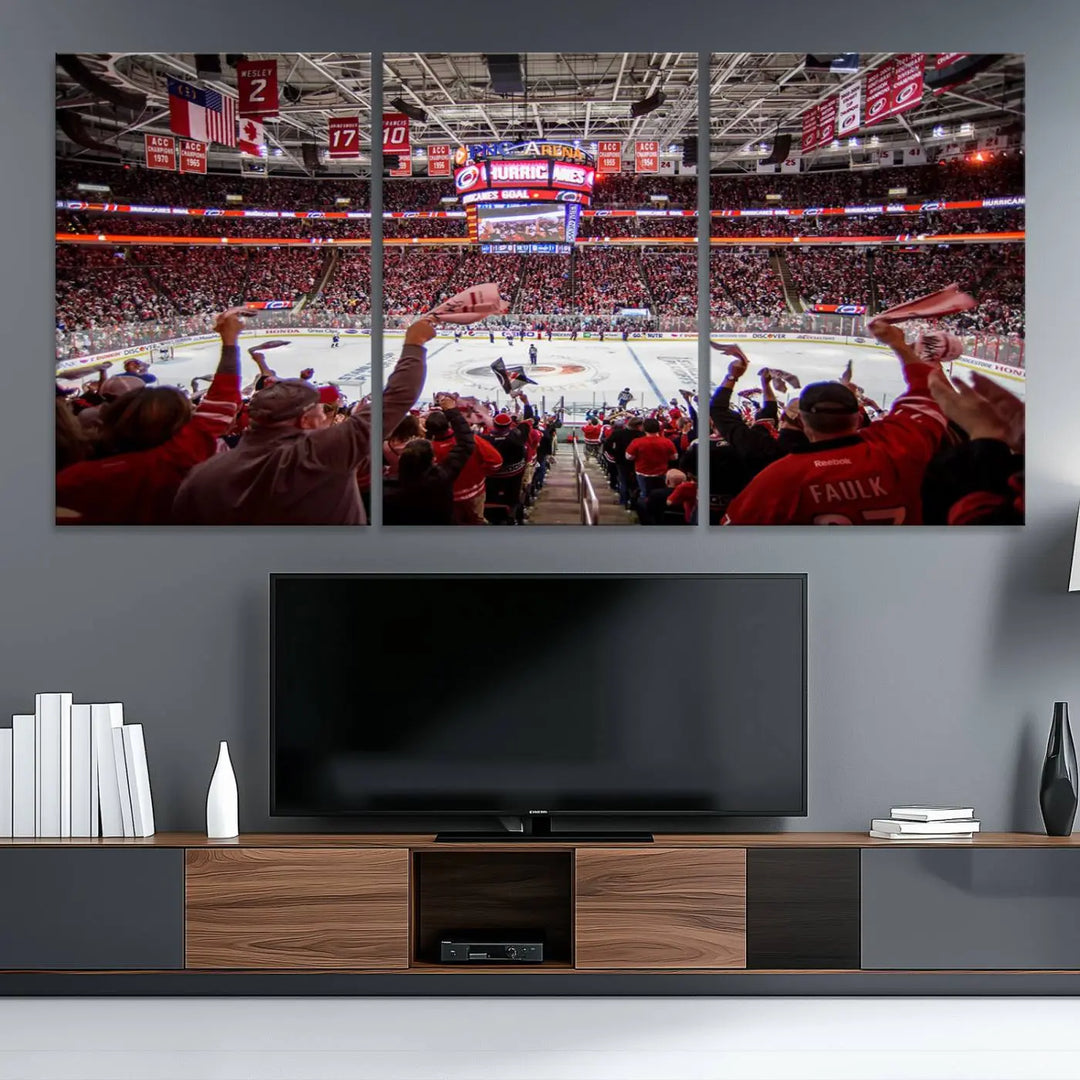 Carolina Hurricanes Ice Hockey Stadium Wall Art Canvas Print