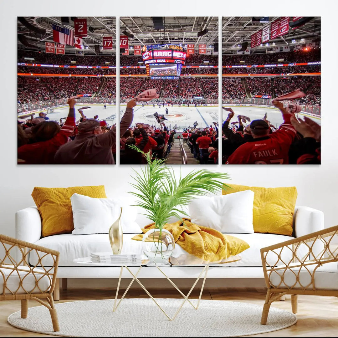 Carolina Hurricanes Ice Hockey Stadium Wall Art Canvas Print