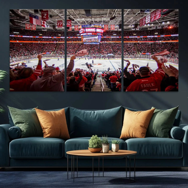 Carolina Hurricanes Ice Hockey Stadium Wall Art Canvas Print