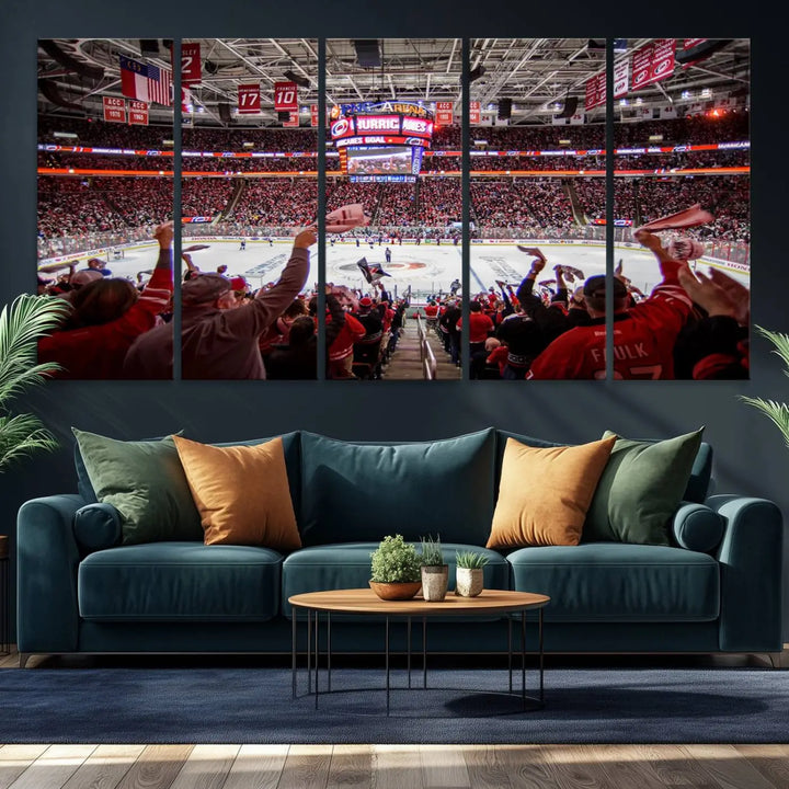 Carolina Hurricanes Ice Hockey Stadium Wall Art Canvas Print