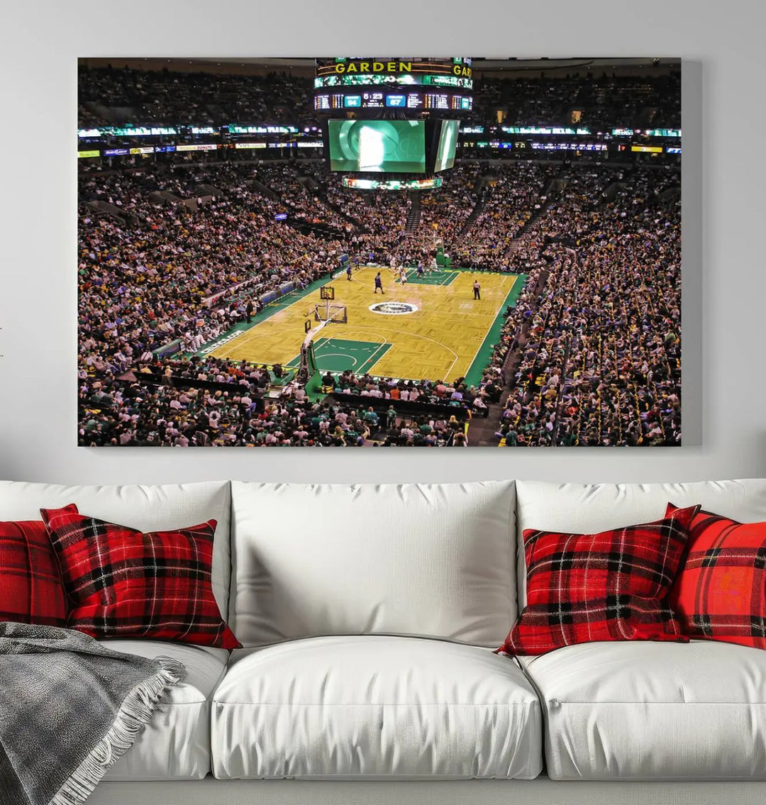 Celtics Game Versus The Timberwolves Baseball Stadium Wall Art Canvas Print