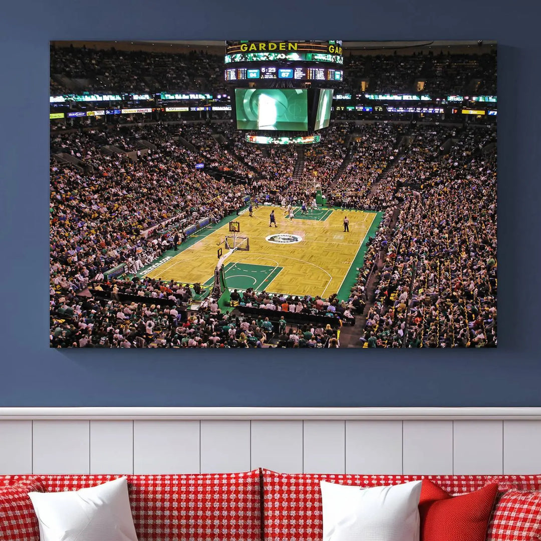 Celtics Game Versus The Timberwolves Baseball Stadium Wall Art Canvas Print