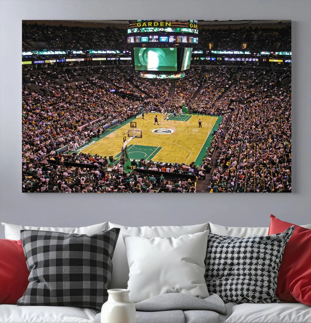 Celtics Game Versus The Timberwolves Baseball Stadium Wall Art Canvas Print