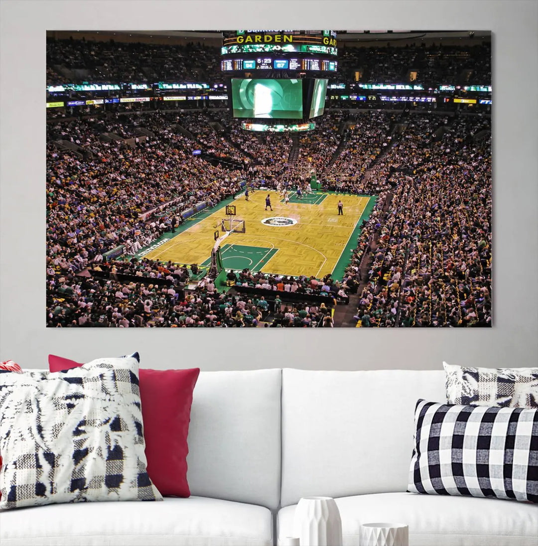 Celtics Game Versus The Timberwolves Baseball Stadium Wall Art Canvas Print