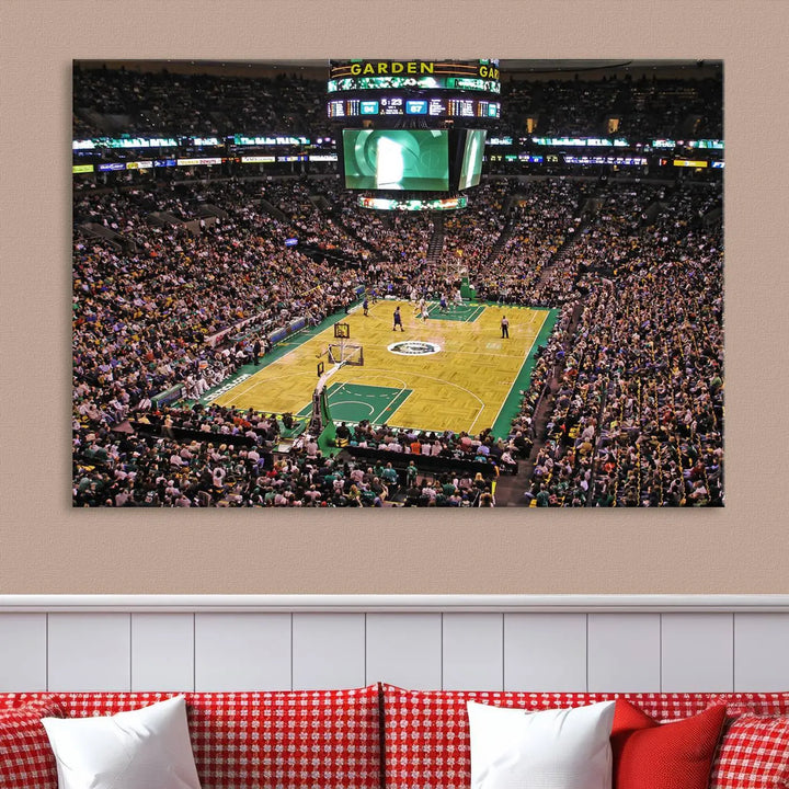 Celtics Game Versus The Timberwolves Baseball Stadium Wall Art Canvas Print