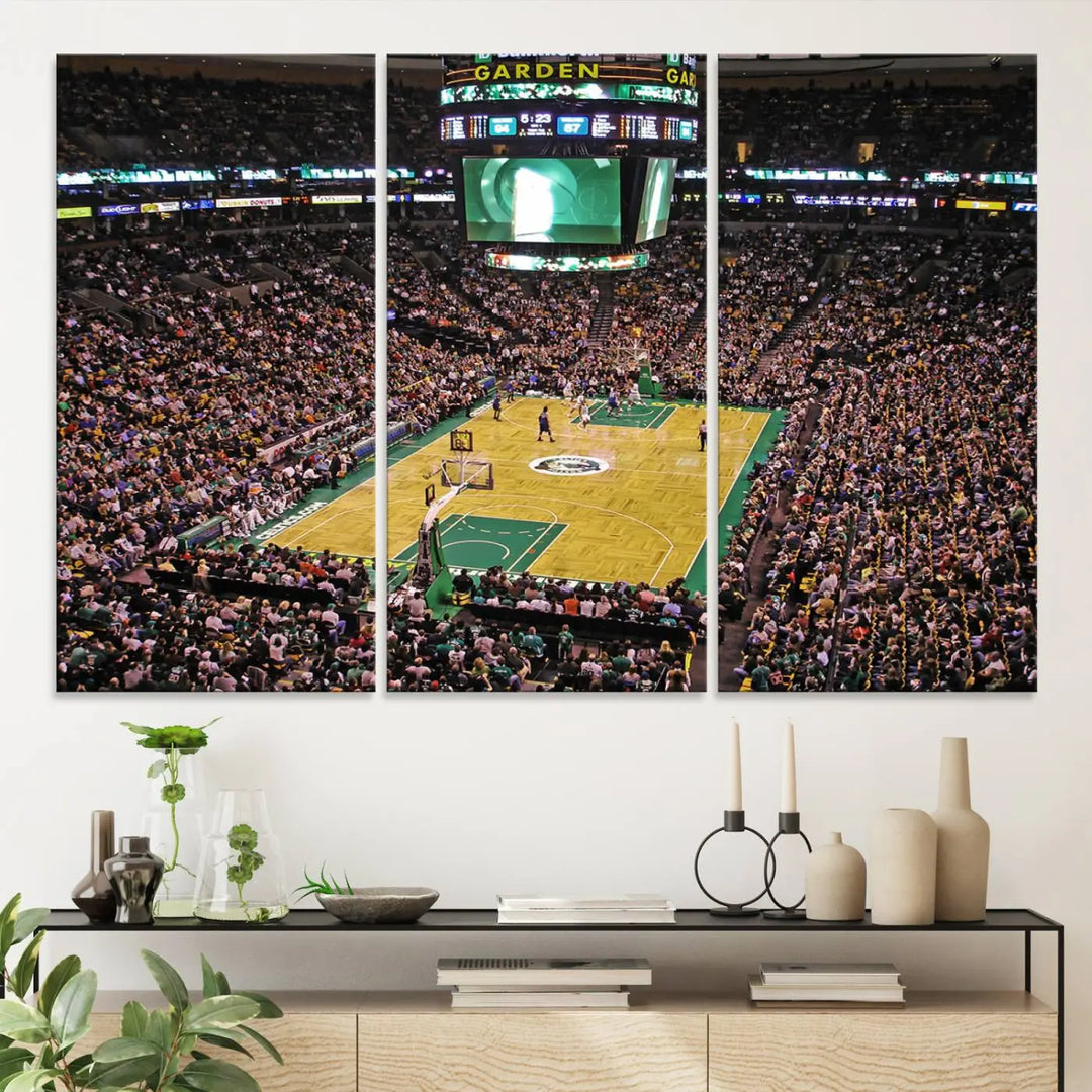 Celtics Game Versus The Timberwolves Baseball Stadium Wall Art Canvas Print