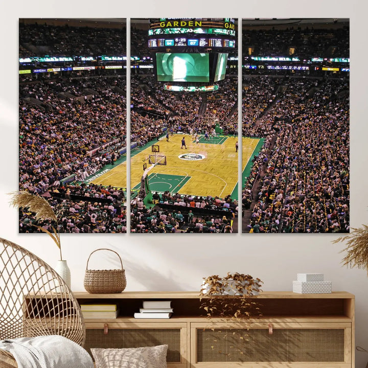 Celtics Game Versus The Timberwolves Baseball Stadium Wall Art Canvas Print