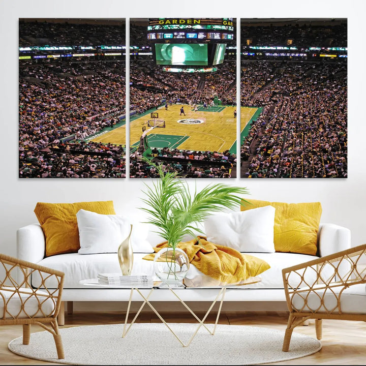 Celtics Game Versus The Timberwolves Baseball Stadium Wall Art Canvas Print