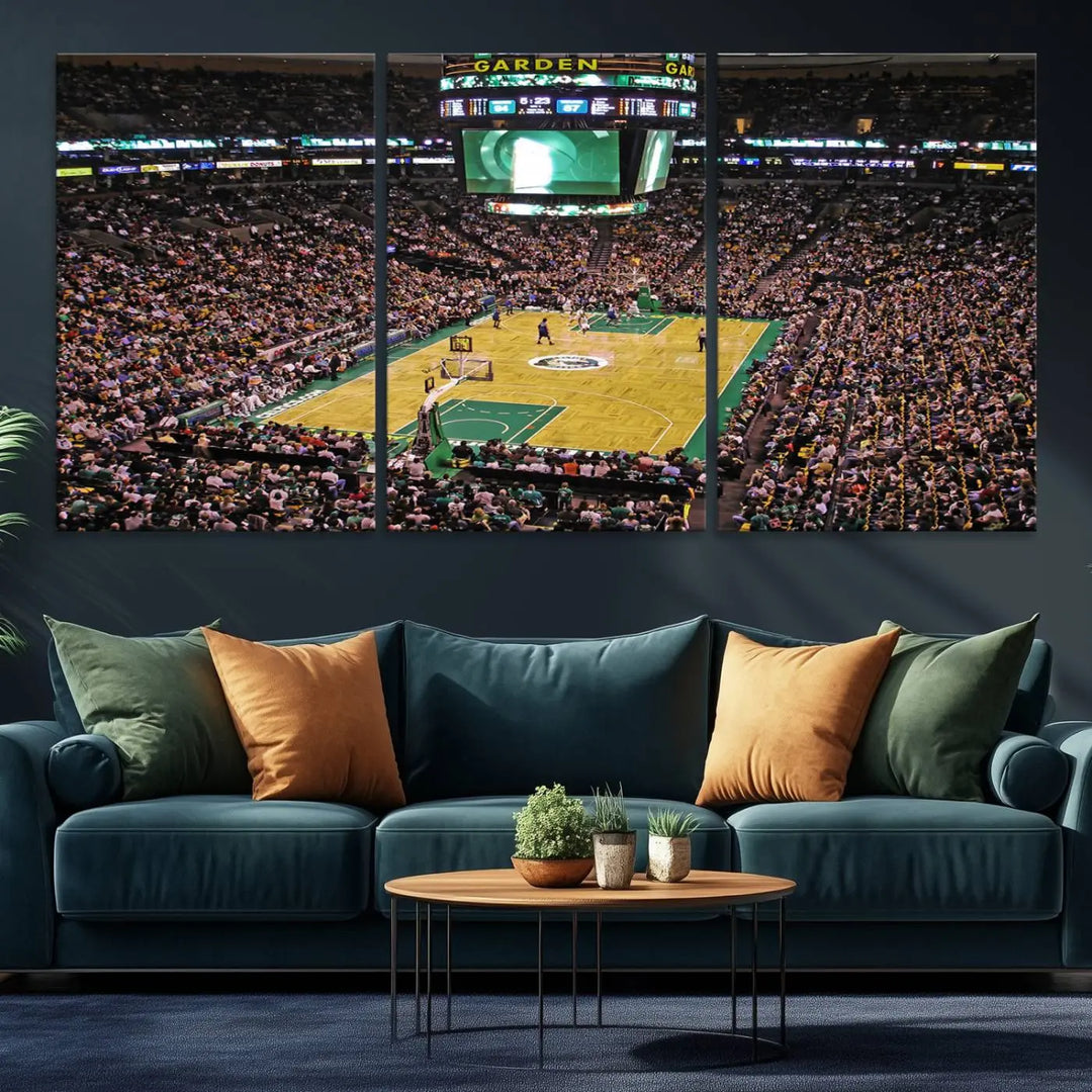 Celtics Game Versus The Timberwolves Baseball Stadium Wall Art Canvas Print