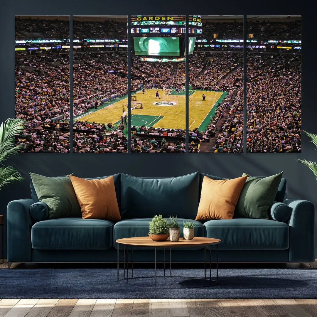 Celtics Game Versus The Timberwolves Baseball Stadium Wall Art Canvas Print