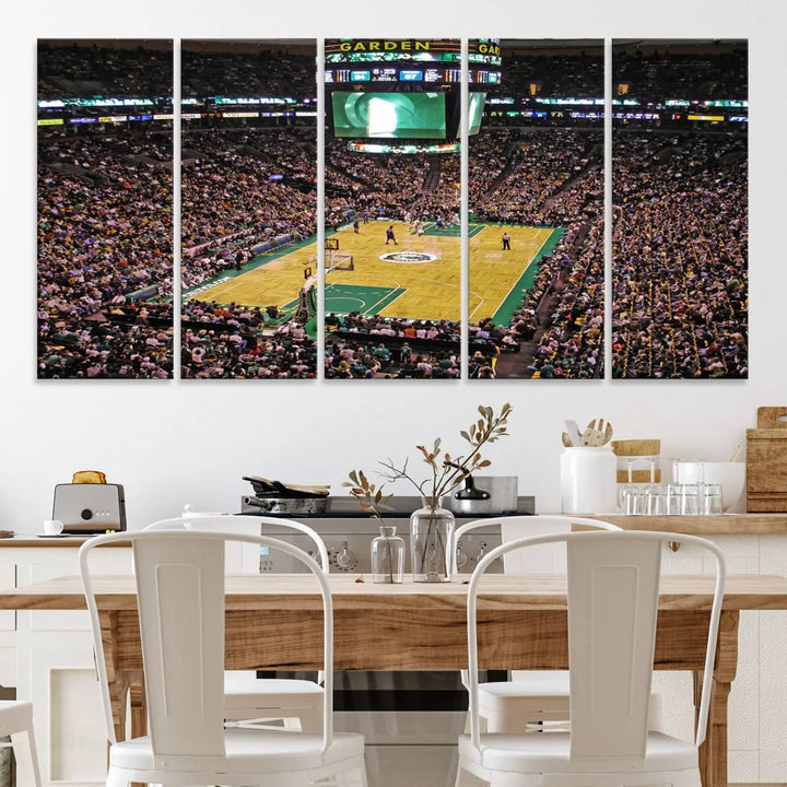 Celtics Game Versus The Timberwolves Baseball Stadium Wall Art Canvas Print