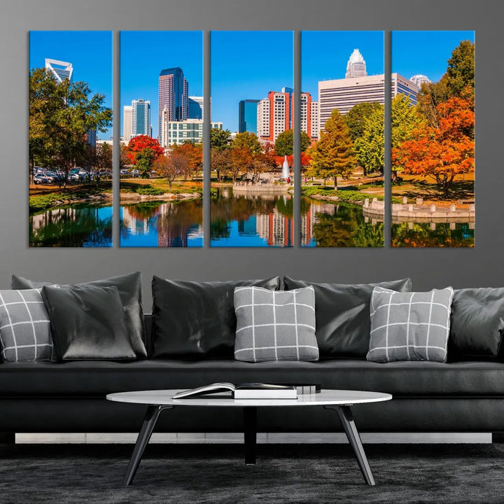 Charlotte City Photo Print Framed Canvas Wall Art Cityscape Wall Decor