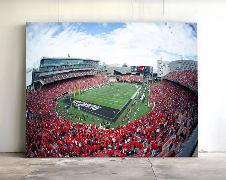 Cincinnati Bearcats Football Team Print - Nippert Stadium Wall Art Canvas Print