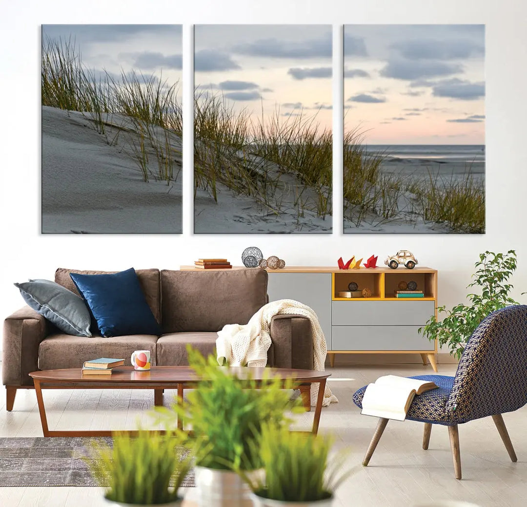 Coastal Ocean Landscape Beach Wall Art Canvas Print Sunset Artwork Print Coastal Wall Art