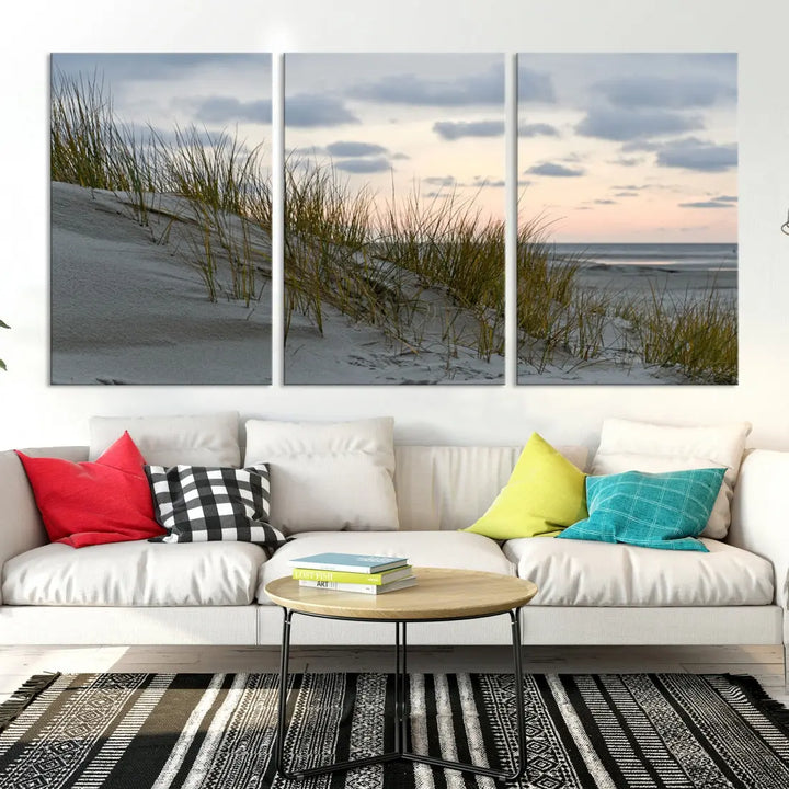 Coastal Ocean Landscape Beach Wall Art Canvas Print Sunset Artwork Print Coastal Wall Art