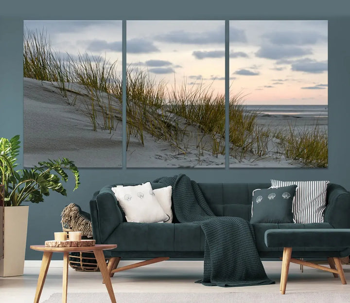 Coastal Ocean Landscape Beach Wall Art Canvas Print Sunset Artwork Print Coastal Wall Art