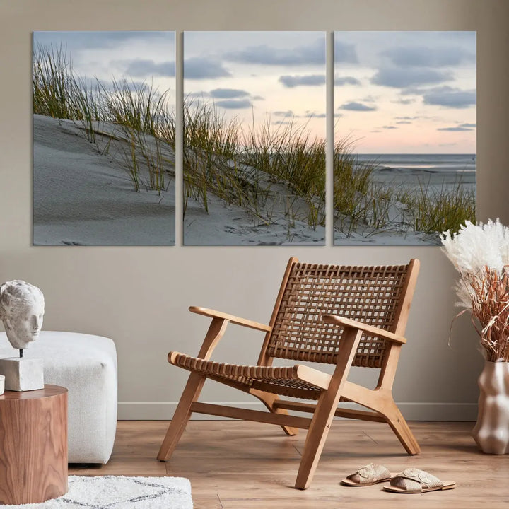 Coastal Ocean Landscape Beach Wall Art Canvas Print Sunset Artwork Print Coastal Wall Art