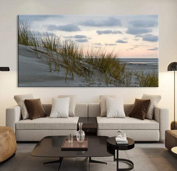 Coastal Ocean Landscape Beach Wall Art Canvas Print Sunset Artwork Print Coastal Wall Art