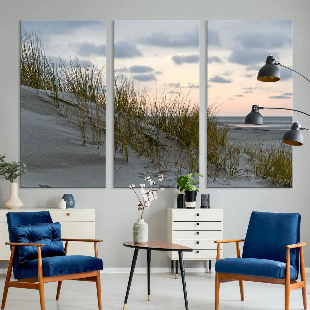 Coastal Ocean Landscape Beach Wall Art Canvas Print Sunset Artwork Print Coastal Wall Art