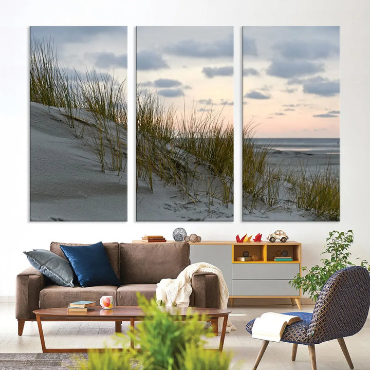 Coastal Ocean Landscape Beach Wall Art Canvas Print Sunset Artwork Print Coastal Wall Art