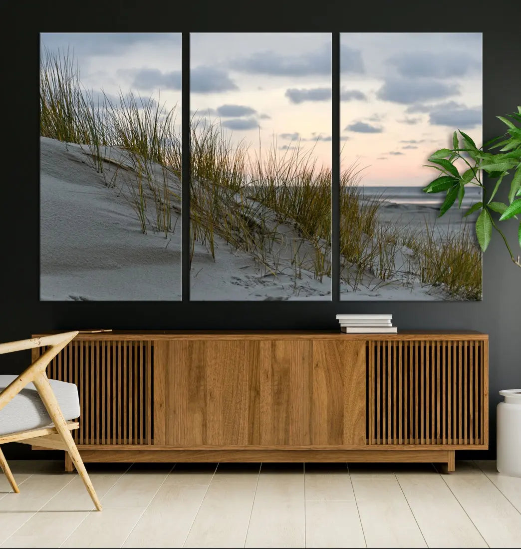 Coastal Ocean Landscape Beach Wall Art Canvas Print Sunset Artwork Print Coastal Wall Art