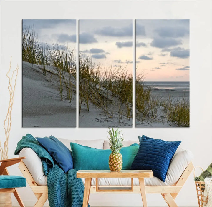 Coastal Ocean Landscape Beach Wall Art Canvas Print Sunset Artwork Print Coastal Wall Art