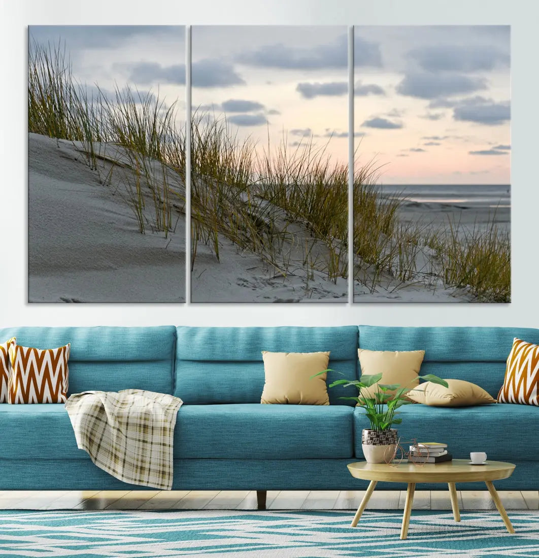 Coastal Ocean Landscape Beach Wall Art Canvas Print Sunset Artwork Print Coastal Wall Art