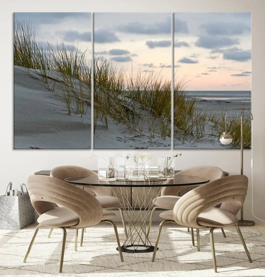 Coastal Ocean Landscape Beach Wall Art Canvas Print Sunset Artwork Print Coastal Wall Art