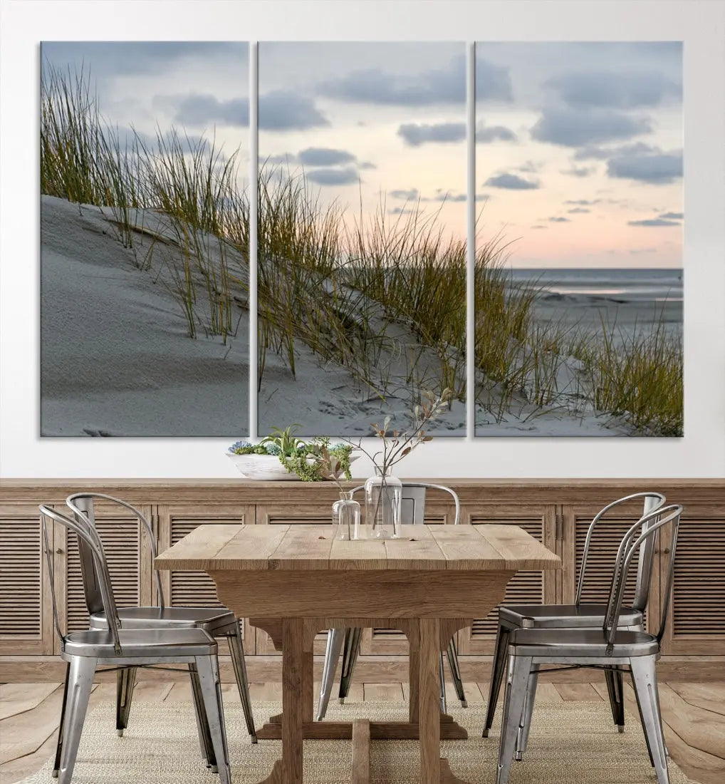 Coastal Ocean Landscape Beach Wall Art Canvas Print Sunset Artwork Print Coastal Wall Art