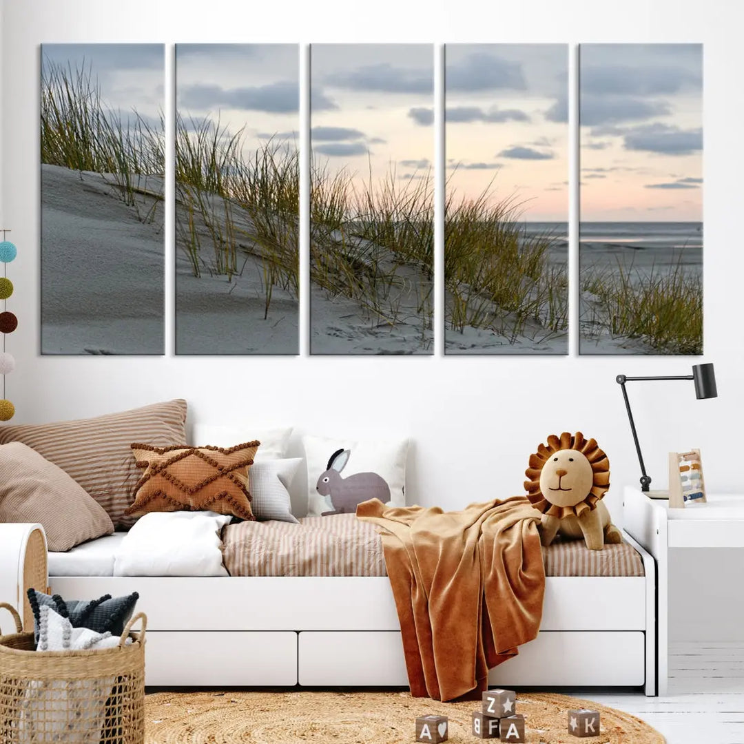 Coastal Ocean Landscape Beach Wall Art Canvas Print Sunset Artwork Print Coastal Wall Art