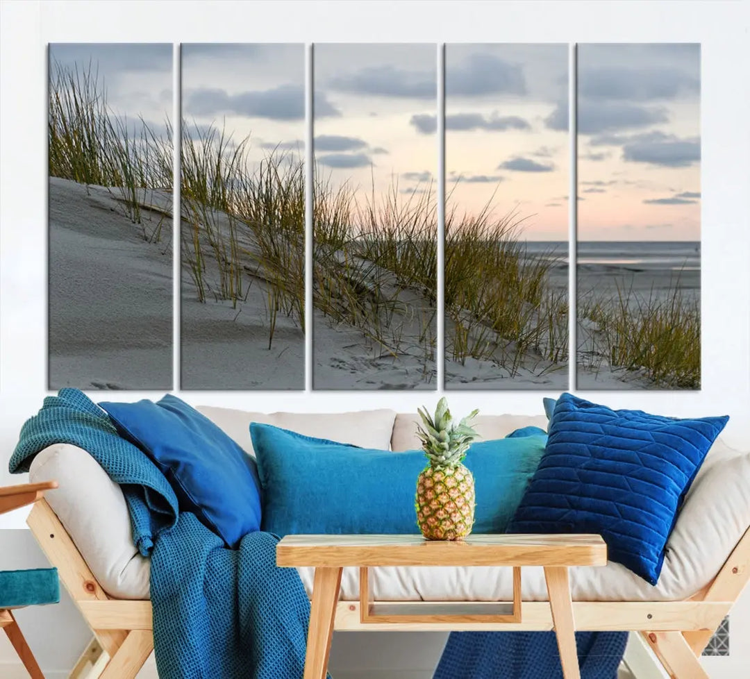 Coastal Ocean Landscape Beach Wall Art Canvas Print Sunset Artwork Print Coastal Wall Art