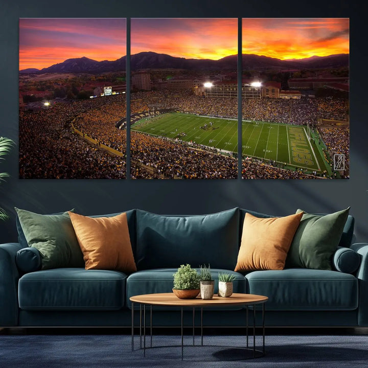 Colorado Buffaloes Football Team Print - Boulder Folsom Field Stadium Wall Art Canvas Print