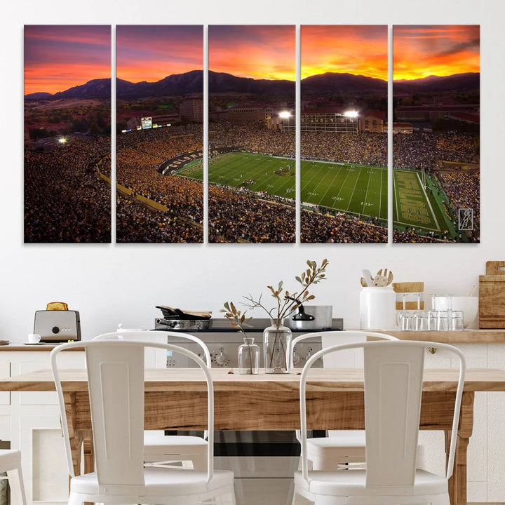 Colorado Buffaloes Football Team Print - Boulder Folsom Field Stadium Wall Art Canvas Print