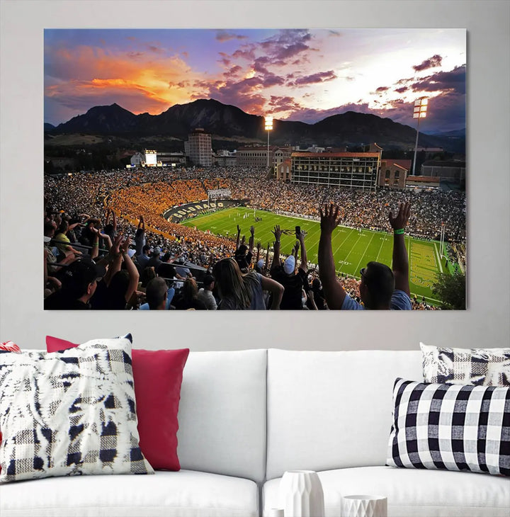 Colorado Buffaloes Football Team Print - Boulder Folsom Field Stadium Wall Art Canvas Print