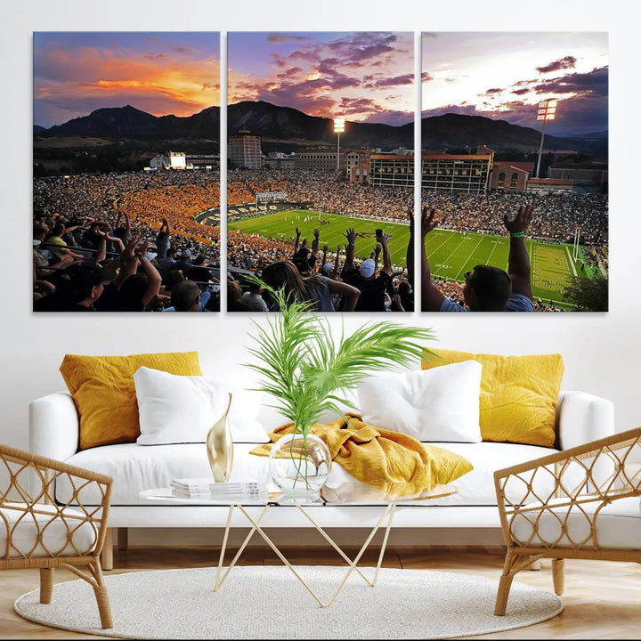 Colorado Buffaloes Football Team Print - Boulder Folsom Field Stadium Wall Art Canvas Print