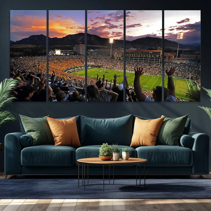 Colorado Buffaloes Football Team Print - Boulder Folsom Field Stadium Wall Art Canvas Print