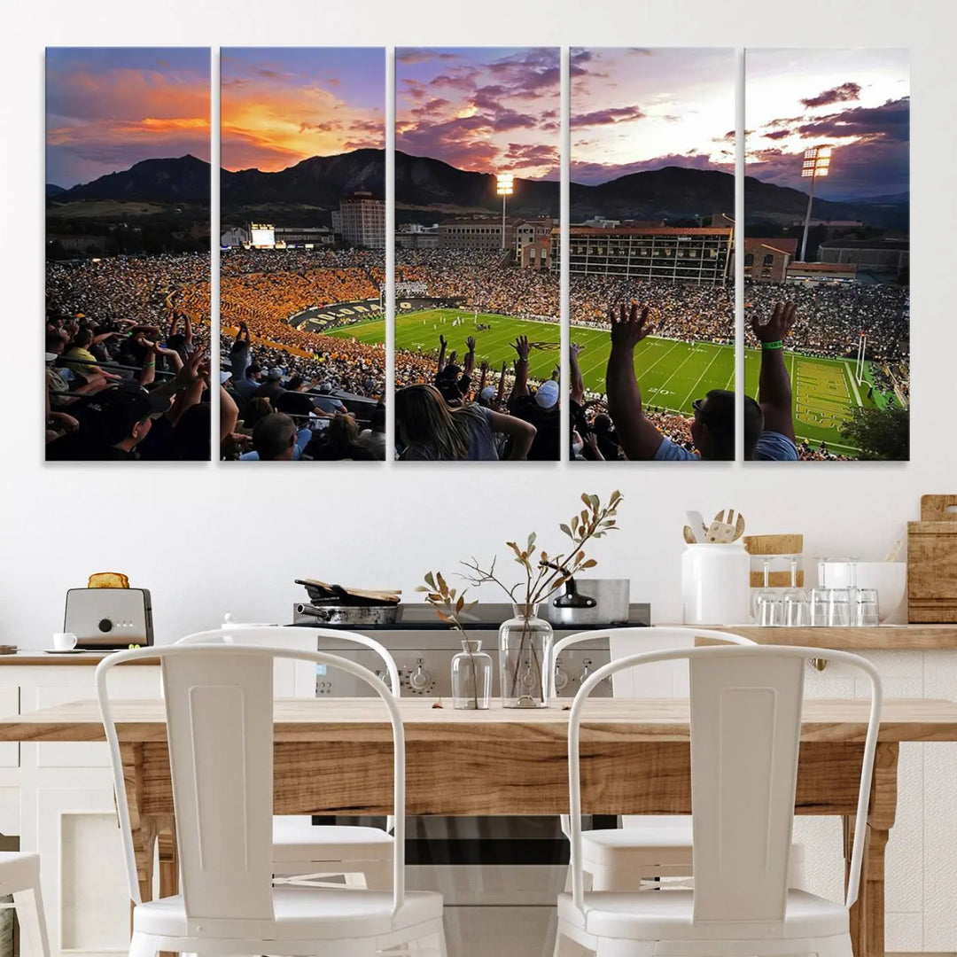 Colorado Buffaloes Football Team Print - Boulder Folsom Field Stadium Wall Art Canvas Print