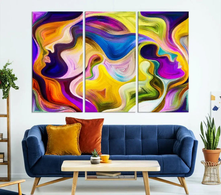 Colorful Faces Infinity Love Large Wall Art Canvas Print