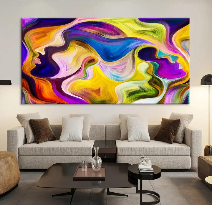 Colorful Faces Infinity Love Large Wall Art Canvas Print