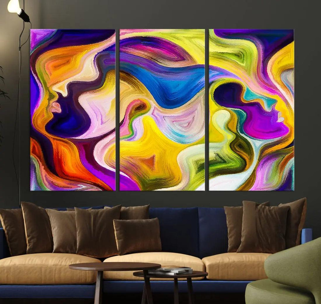 Colorful Faces Infinity Love Large Wall Art Canvas Print