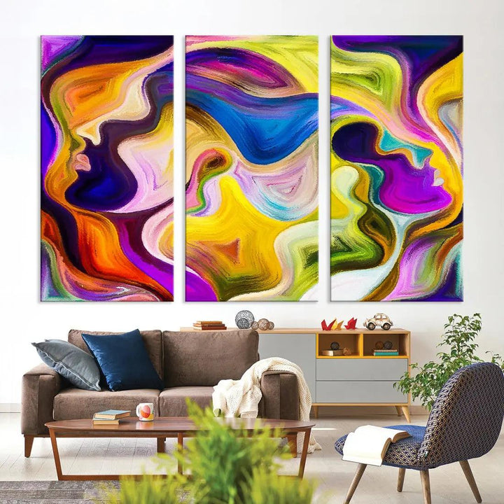 Colorful Faces Infinity Love Large Wall Art Canvas Print