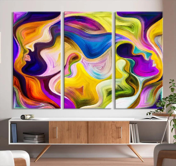 Colorful Faces Infinity Love Large Wall Art Canvas Print