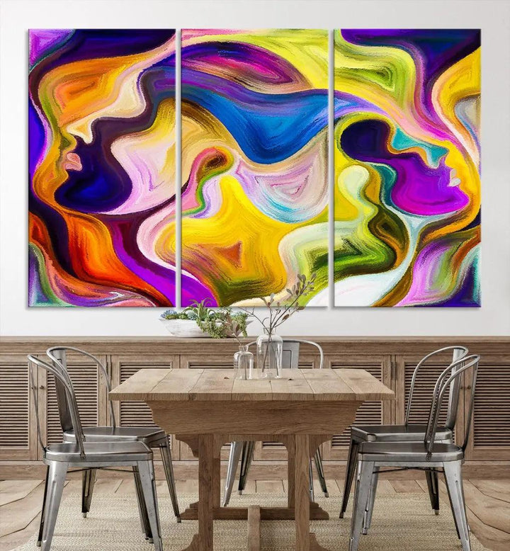 Colorful Faces Infinity Love Large Wall Art Canvas Print